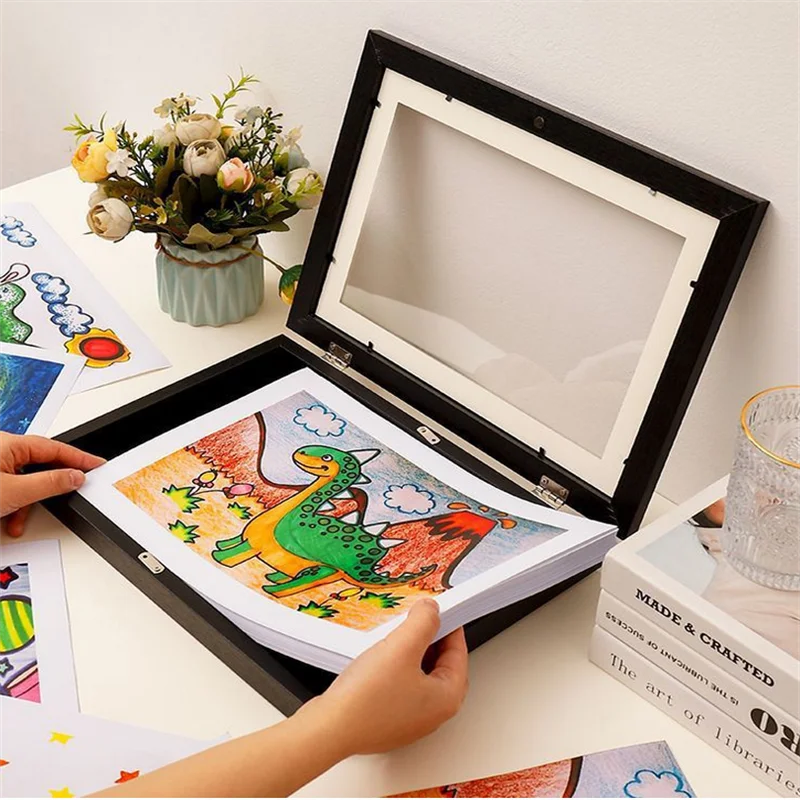 A4 Kids Art Frame Magnetic Open Display Changeable Home Decor Poster Photo Drawing Painting Picture for Children's Creativity
