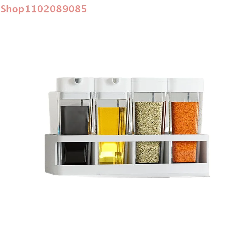 4Pcs/Set Multi-purpose Spice Storage Container Safe Food-grade Seasoning Dispenser Durable Sliding Open Spice Jars With Lid
