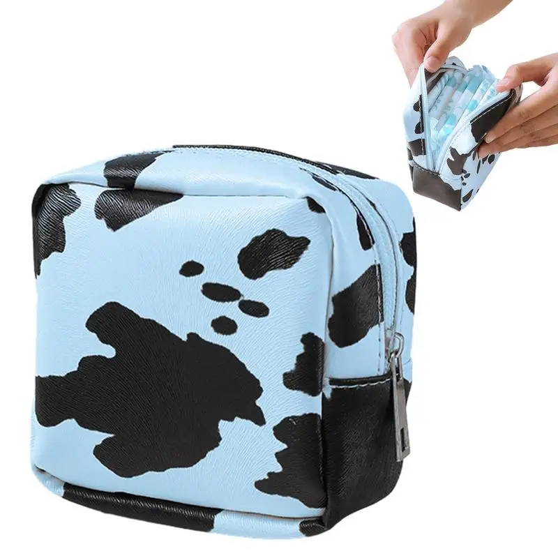 Makeup Bag Cow Print Makeup Cosmetic Organizer Pouch Portable Waterproof Makeup Case Organizer With Large Capacity For Skincare