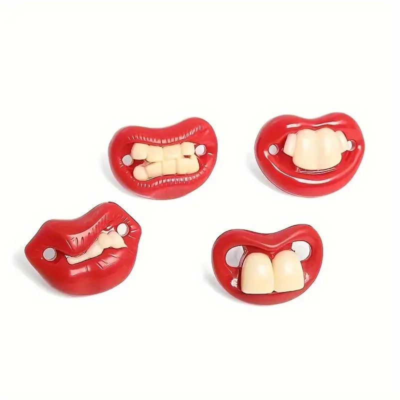 1pc Random Type Funny Pet Pacifier Chew Toy For Dogs - Interactive Red Lip Shaped Toy For Play And Dental Health