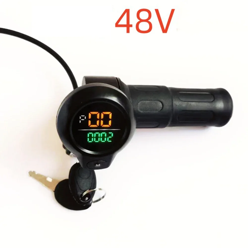 1x Throttle 48V Electric Bike Ebikes Scooters 5 Pin Hall Throttle LCD Display Round Color Screen Electric Vehicle Throttle Parts