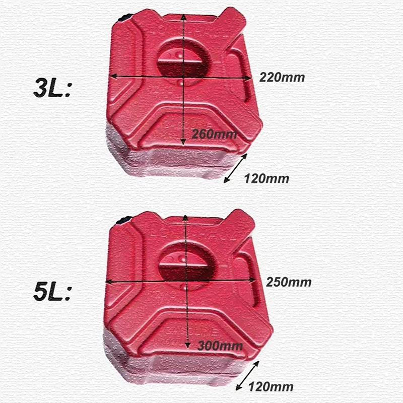 3L 5L Motorcycle Fuel Tank Petrol Cans Petrol Diesel Storage Gas Tank with Lock Mounting Emergency Backup Fuel Tank