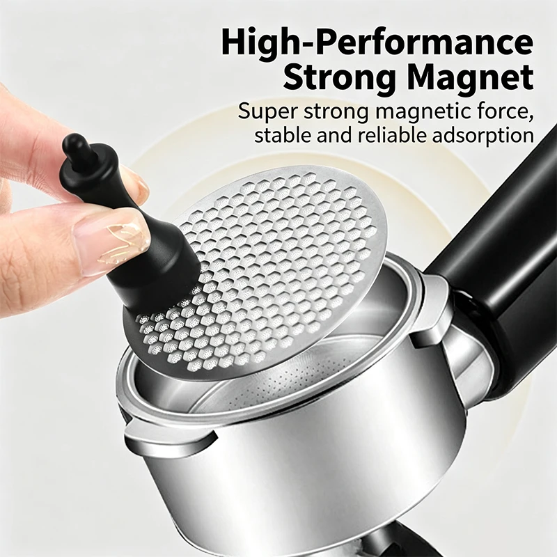 Coffee Puck Screen with Magnetic Removal Tool Set, Espresso Mesh Filter Press‑Type Suction Extractor for 51/53/58mm Portafilter