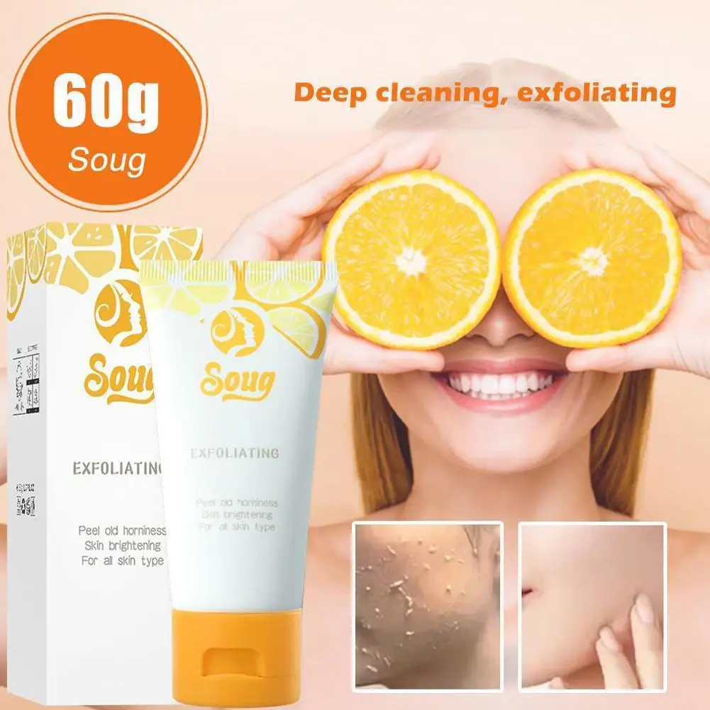 60g Soug Facial Cleansing Cream Exfoliating Gel Extract Blood Orange Deep Cleansing Facial Fragrance Scrub Skin Cleanser