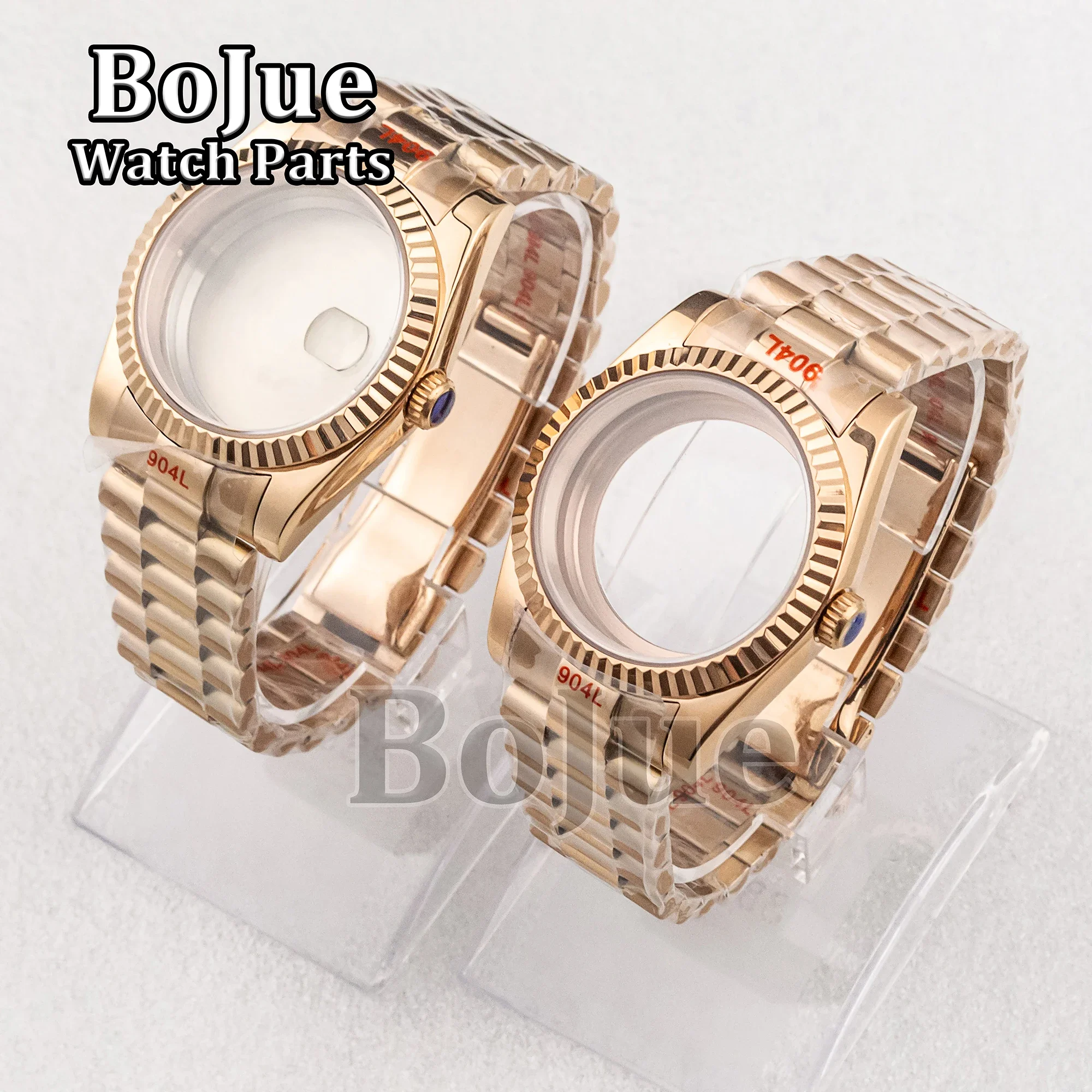 36mm/39mm Rose Gold NH35 Case President Bracelet Strap Watch Sapphire Glass accessories For nh35 nh36 Movement Dial Datejust