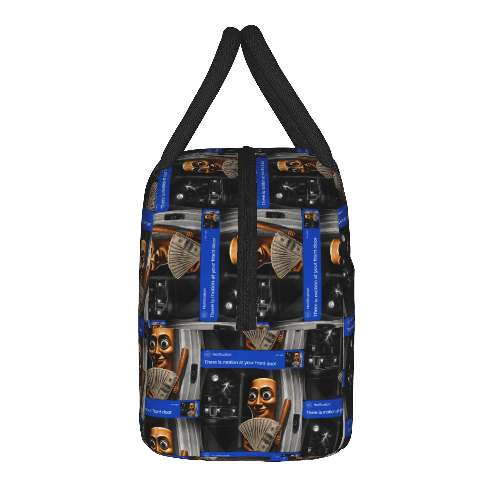 There is Motion at Your Front Tung Tung Tung Sahur Memes Lunch Bag Lunch Box For Girls Travel Portable Cooler Bag Tote Food Bags