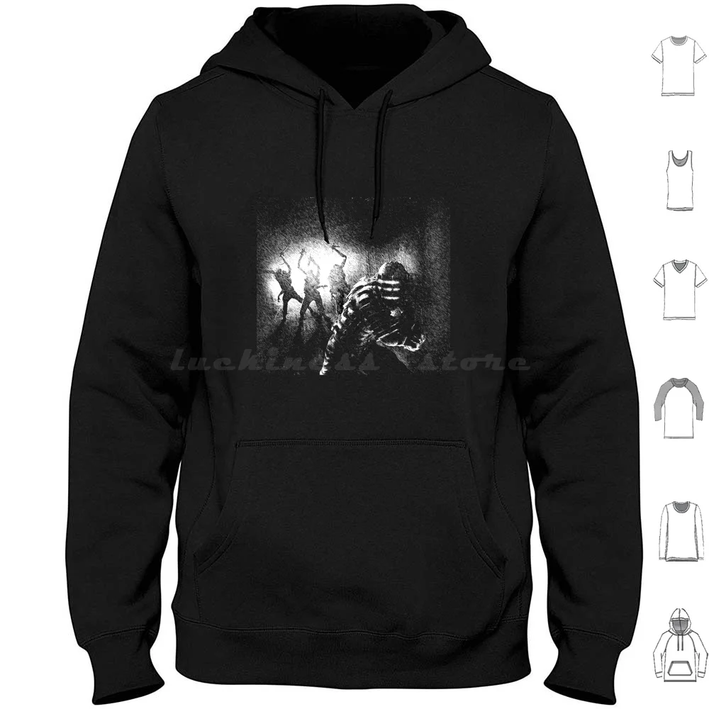 

Dead Space Hoodie Cotton Long Sleeve Dead Space Sketch Pen Horror Gaming Sci Fi