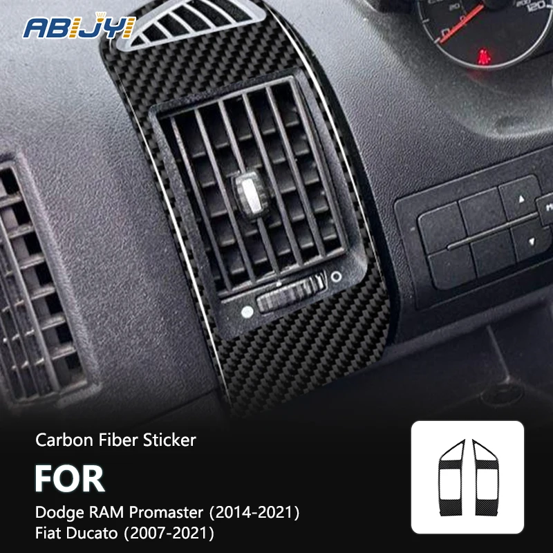 Left Right Vents Carbon Fiber Interior Stickers For Dodge RAM Promaster 2014-2021 Fiat Ducato 2007-2021 Car Accessories