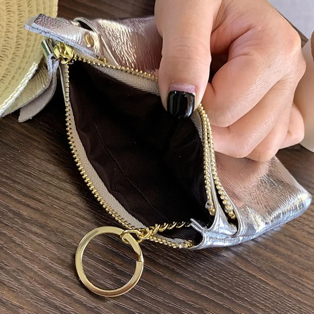 กระเป๋าสตางค์หนังแท้คุณภาพสูงซิปคู่กระเป๋าเงินอเนกประสงค์กระเป๋าใส่เหรียญขนาดเล็กน่ารักสำหรับผู้หญิง