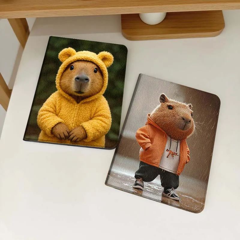 

Чехол для планшета Samsung Galaxy Tab S6 S8 S9 S10 Lite FE 10.4 11 дюймов 2022 2024 с изображением мультяшной капибары и медведя