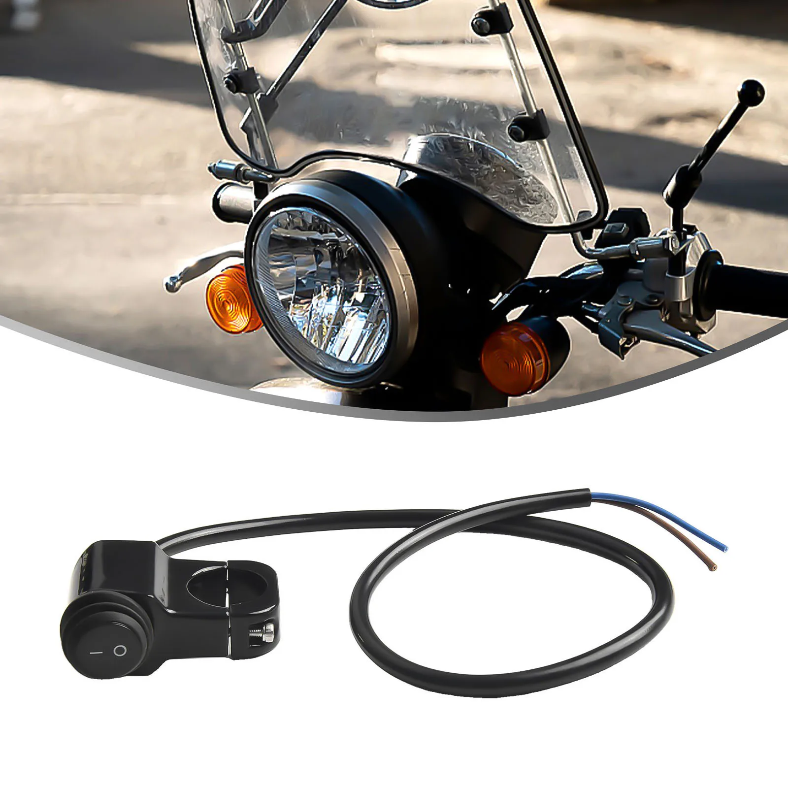 Motorcycle Handlebar  Headlight ON/OFF Switch Black/Silver  Aluminum Alloy 2-Wire Waterproof Second Gear  Switch Motorcycle Part