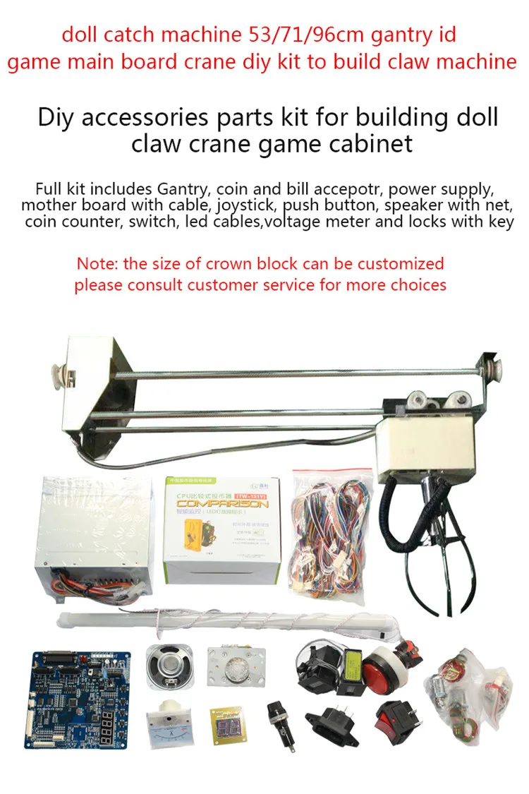Diy Arcade Crane Machine Kit Parts Gantry Claw Machine Dolls Vending Machine Claw