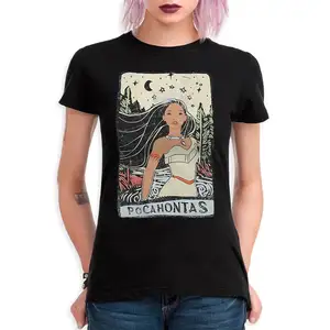 Áo phông Pocahontas dành cho nam và nữ, tee cotton, kích cỡ, POC-652154 6 Áo sơ mi chính của Pocahontas - 1