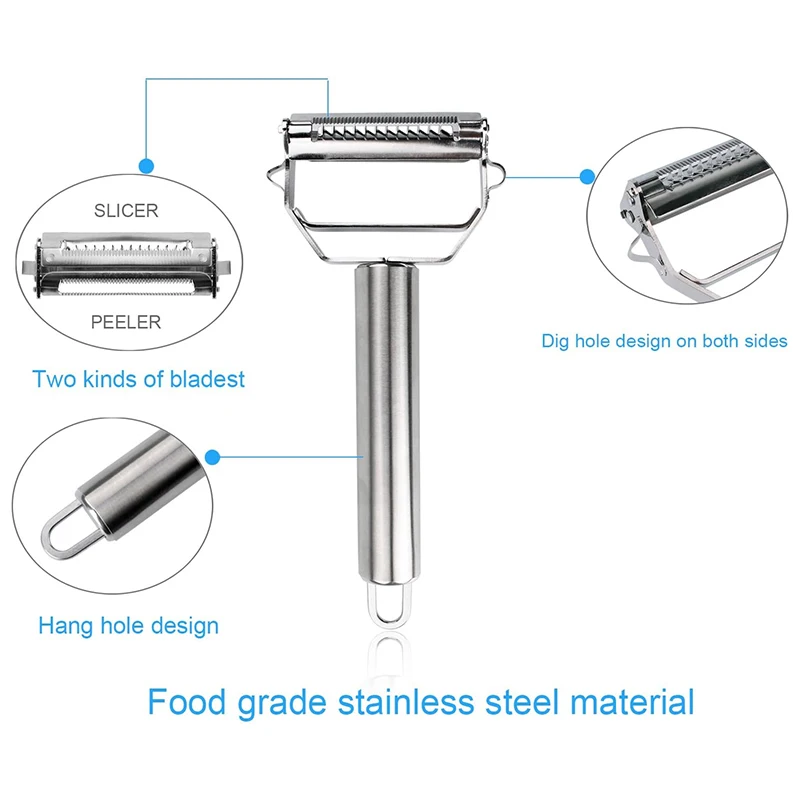 Stainless Steel Peeler Double-Head Kitchen Vegetable Peeler Carrot Potato Peeler Melon Planer Cucumber Slicer Kitchen Supplies