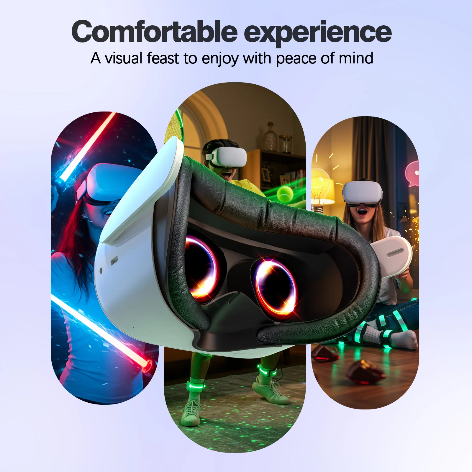 Atmungsaktive weiche Gesichtsmaske Ersatz für Oculus Quest 2/3/3S Gesichtsschnittstellenhalterung PU-Leder 3-in-1 für Meta Quest 2/3/3S – Detail 12