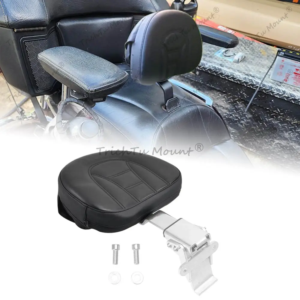 1 pcs Quick Release Backrest With Mounting Kit Sissy Bar Compatible with Victory 2012-2017 PU Leather Motorcycle Seat Backrest