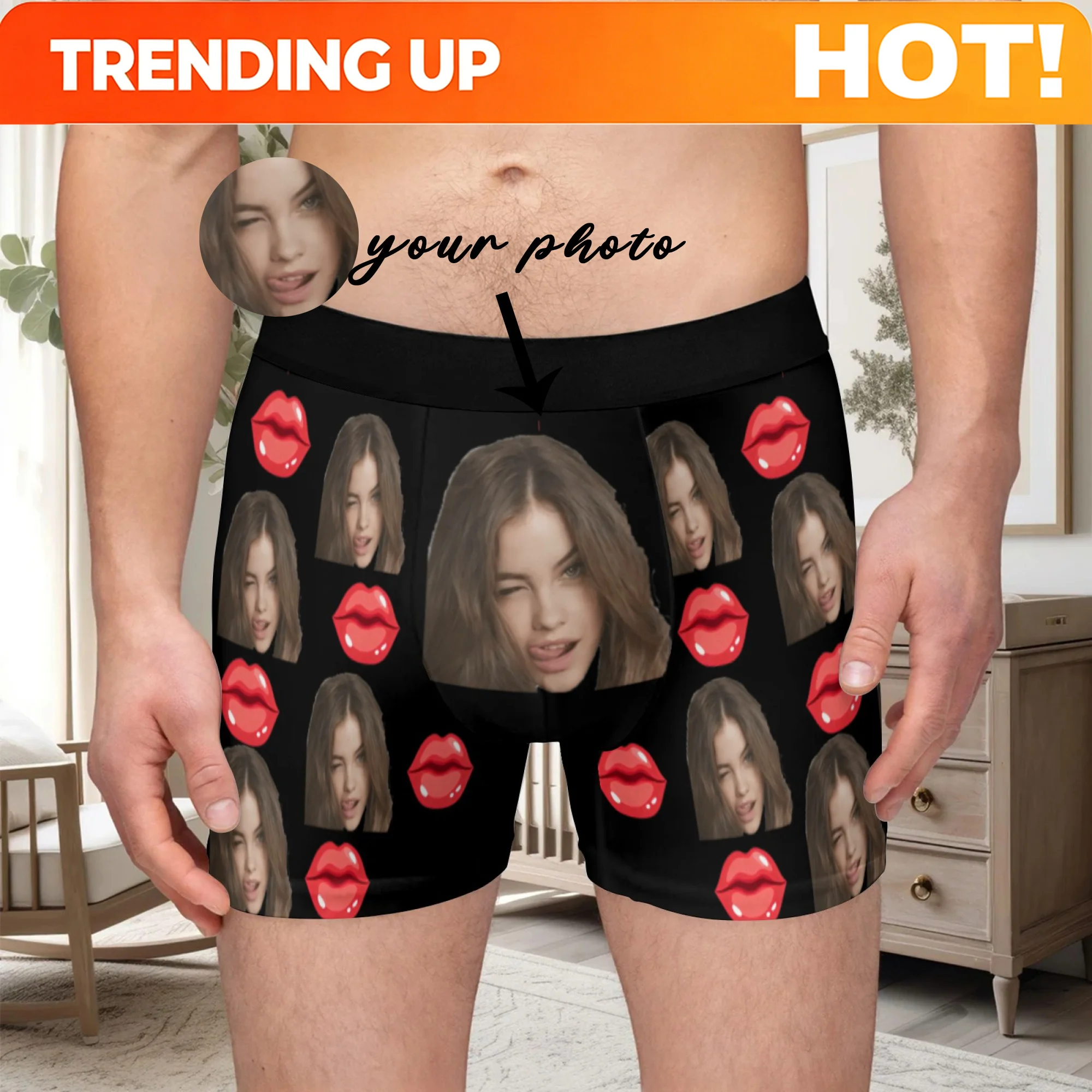 Personalized Face Photo Underwear Custom Boxer Briefs Custom Men Valentine's Day Gift For Husband Anniversary Gift for Dad
