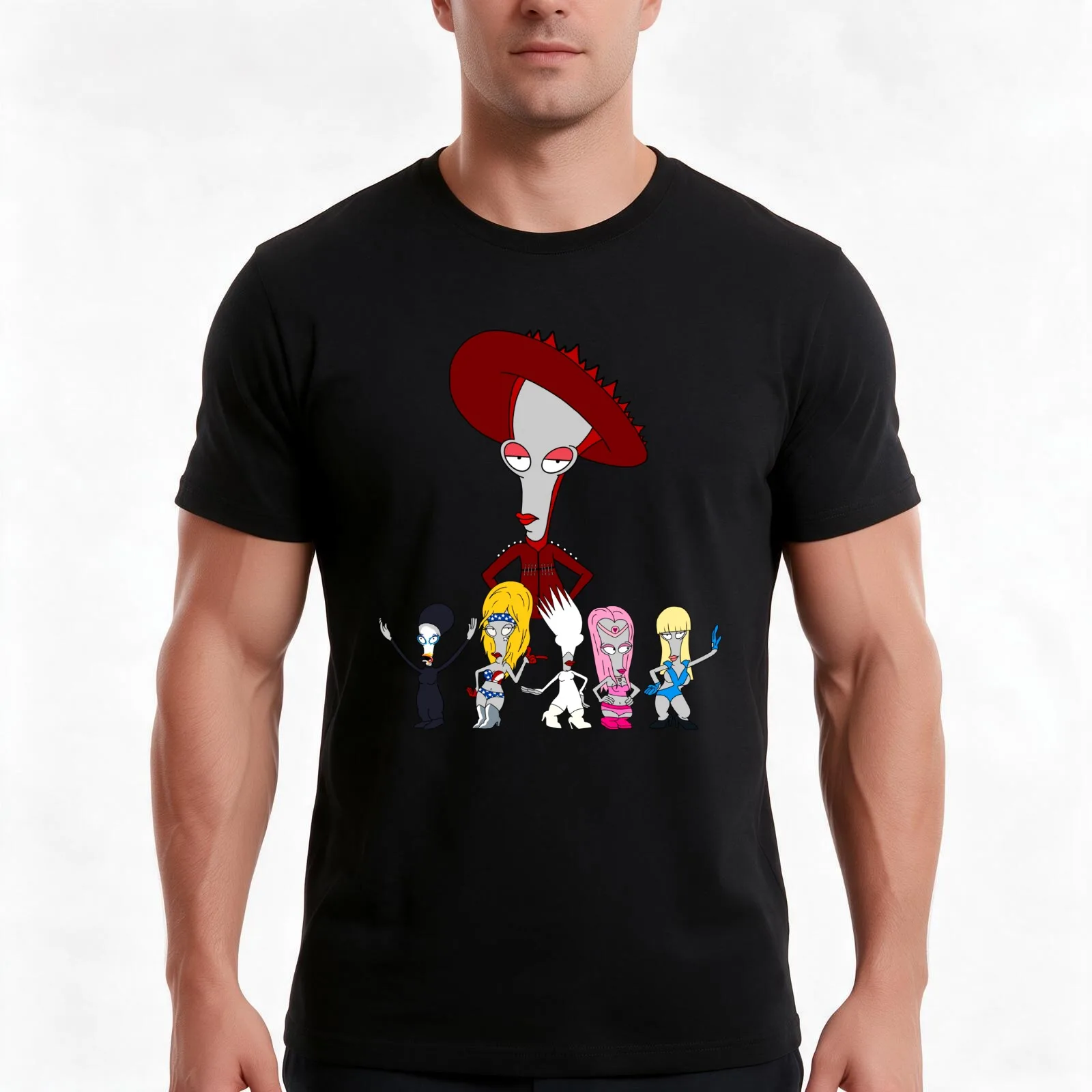 Roger Gaga T-Shirt, Summer Casual Cotton Tee, Oversized Streetwear Tops, Vintage Graphic Print, Loose Fit Short Sleeve