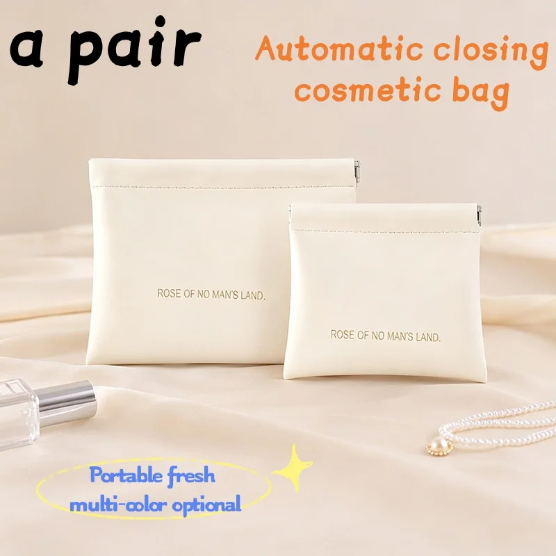 1pcs A Pair of Shrapnel Storage Bags Automatically Close the Storage Bag Girl Gift Coin Purse Cosmetic Bag Portable Travel Bag