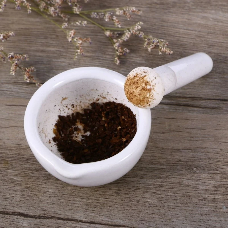 60/80/100mm Mortar Pestle Spice Crusher Ceramics Bowl Tough Foods Pepper Gingers Kitchen Tool Herbs Teas Garlic Grinder
