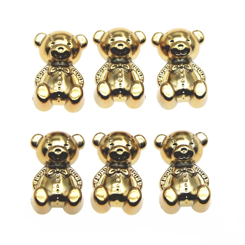 20PCS orso dorato bottone posteriore piatto abbigliamento fai da te invito a nozze accessori decorazione gioielli senza foro