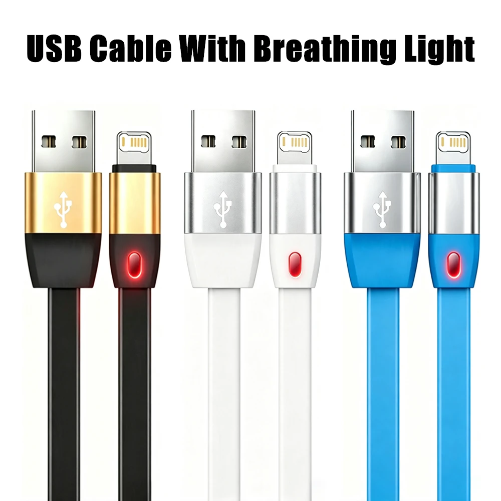 20W Fast Charging Cable With Smart Breathing Light For iPhone X XR XS Max 11 12 13 14 Pro Max 7 8 14 Plus Quick Charge USB Cable