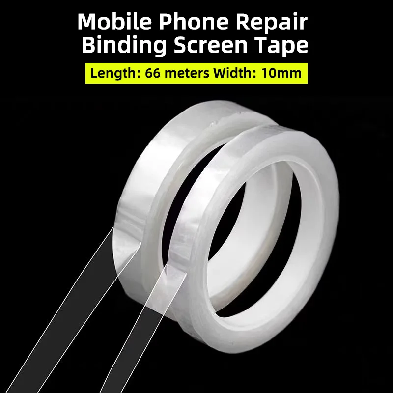 Conjunto de fita de fixação de tela para reparo de celular, 10mm, não bloqueia a tela, baixa viscosidade para celular, conjunto de ferramentas de reparo pcb