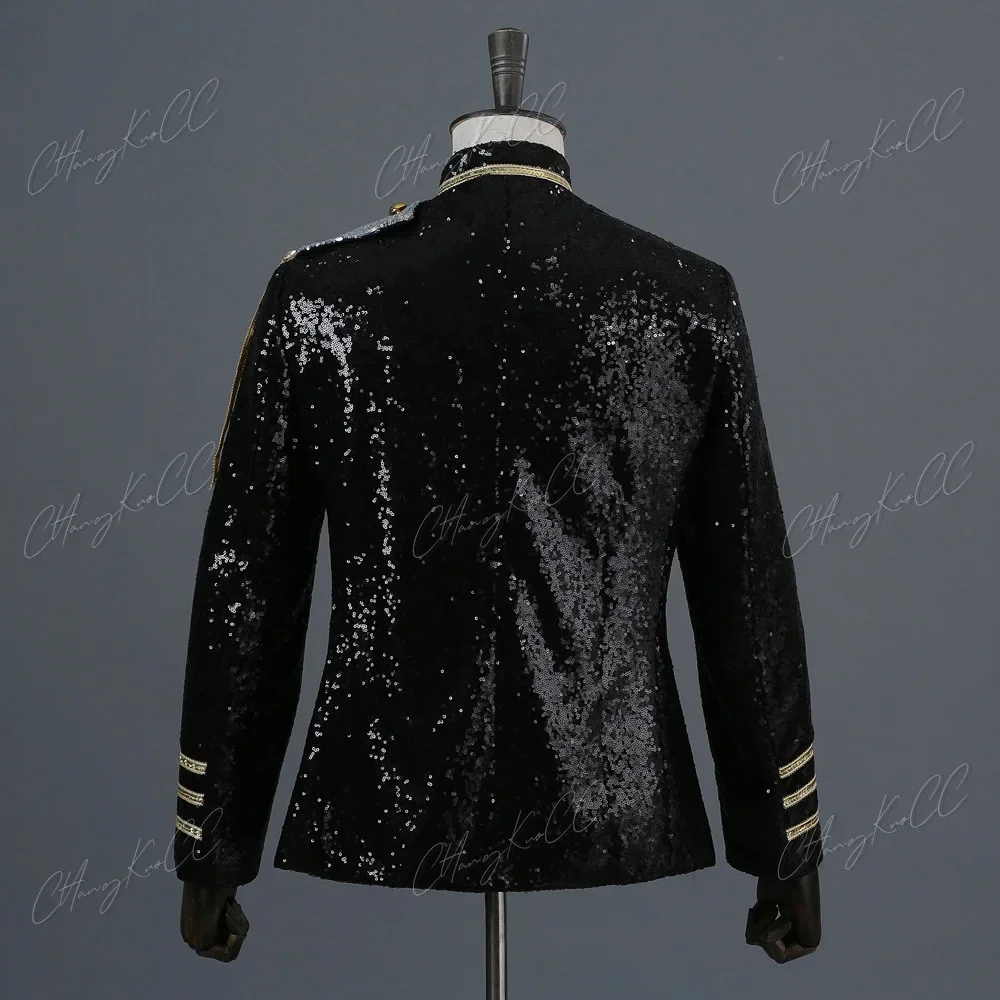 Medieval Stage Costume Jacket Royal Prince Costume Uniform Sequin Suit Concert Matching British Royal Guard Cosplay Costume