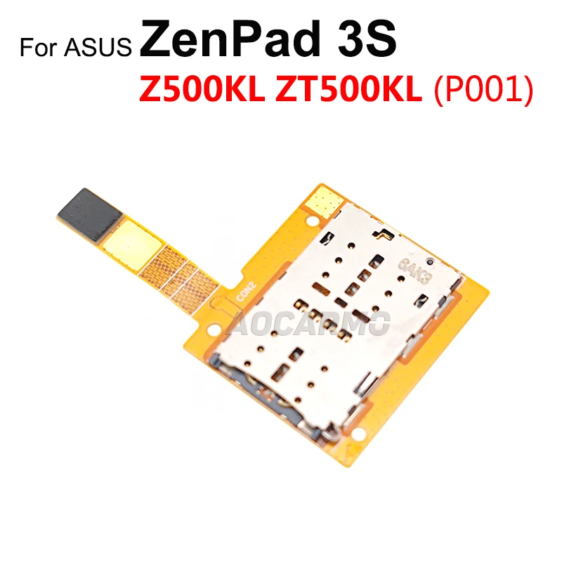 Aocarmo Sim Kaartlezer Tray Slot Houder Flex Kabel Voor Asus Zenpad 3S P001 Z500KL ZT500KL Vervangende Onderdelen