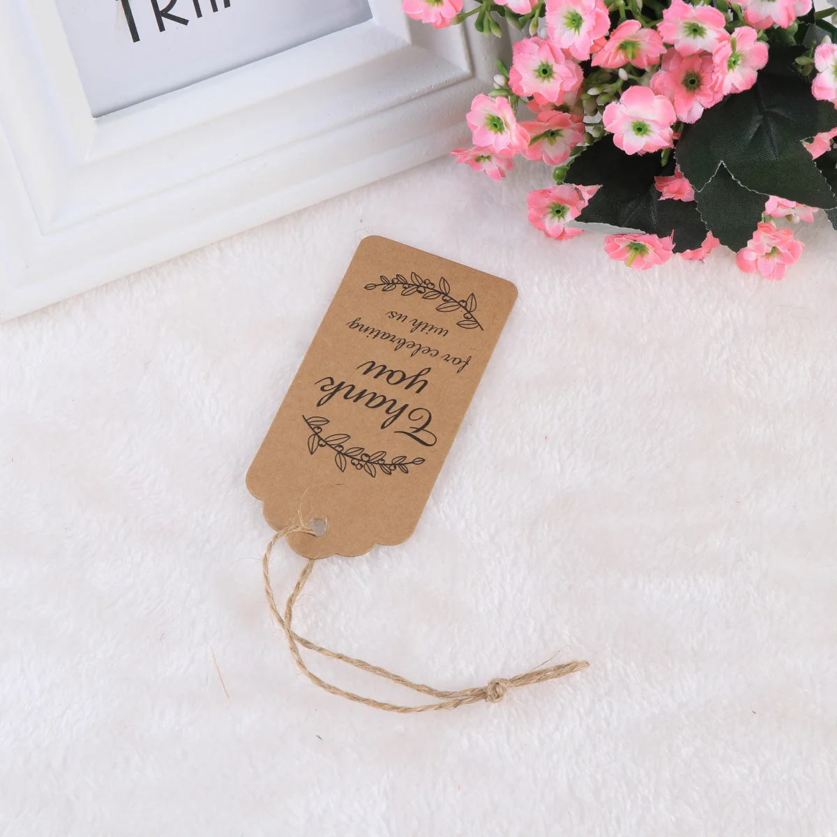

101Pcs Kraft Tags Thank You Notes Jute Twine Gift Favor Message Cards for Thanksgiving Birthday Wedding Decorations