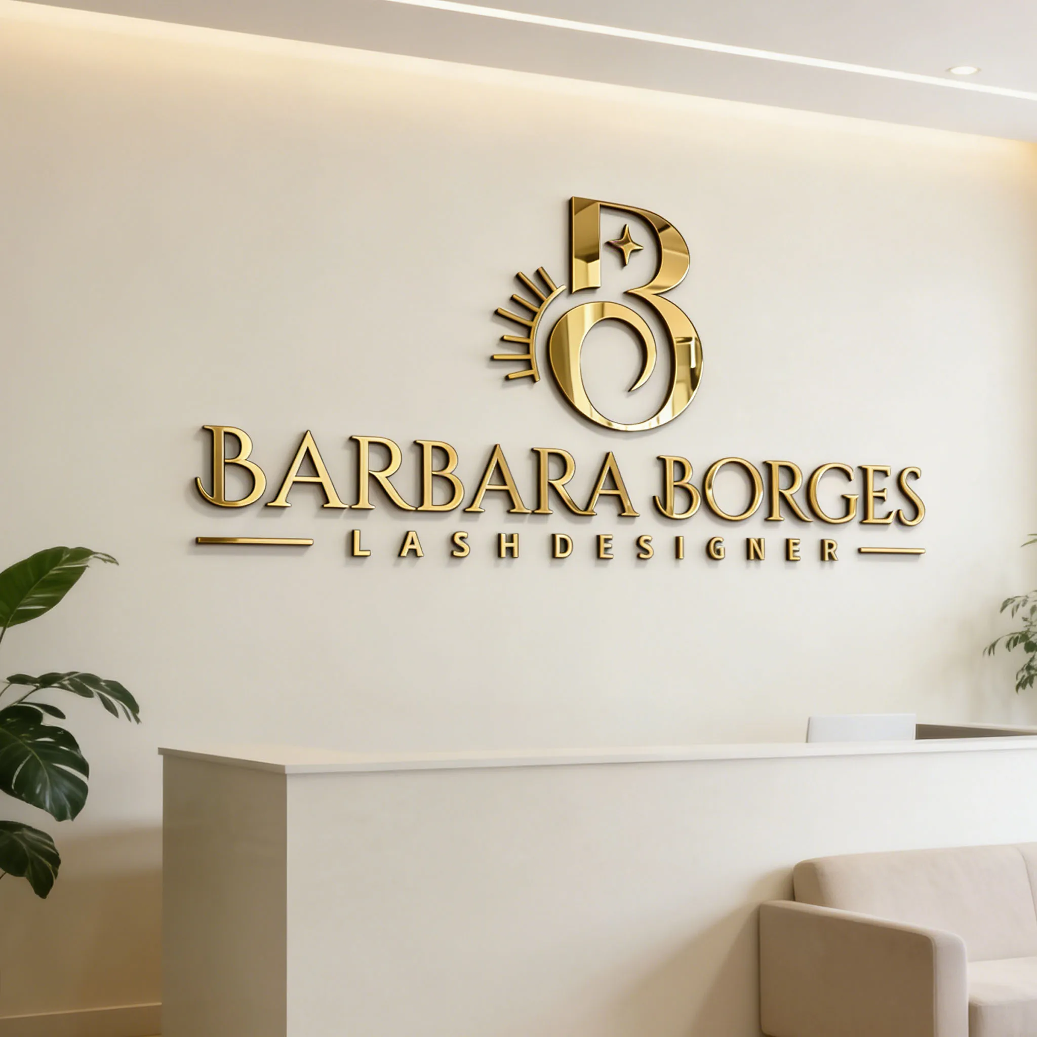 Letrero de Pared con Logotipo Personalizado para Oficina o Negocio, Letrero de Pared con Logotipo Personalizado de Gran Tamaño, Letrero de Pared con Letras y Logotipo de Acrílico Espejo para Salón de Belleza