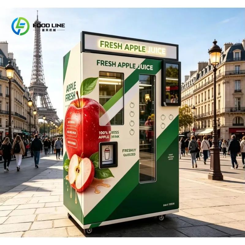 Fresh Apple Juice Vending Machine Unmanned No Added Sugar No Preservatives Coin SDK Integration Stainless Steel LED Touchscreen