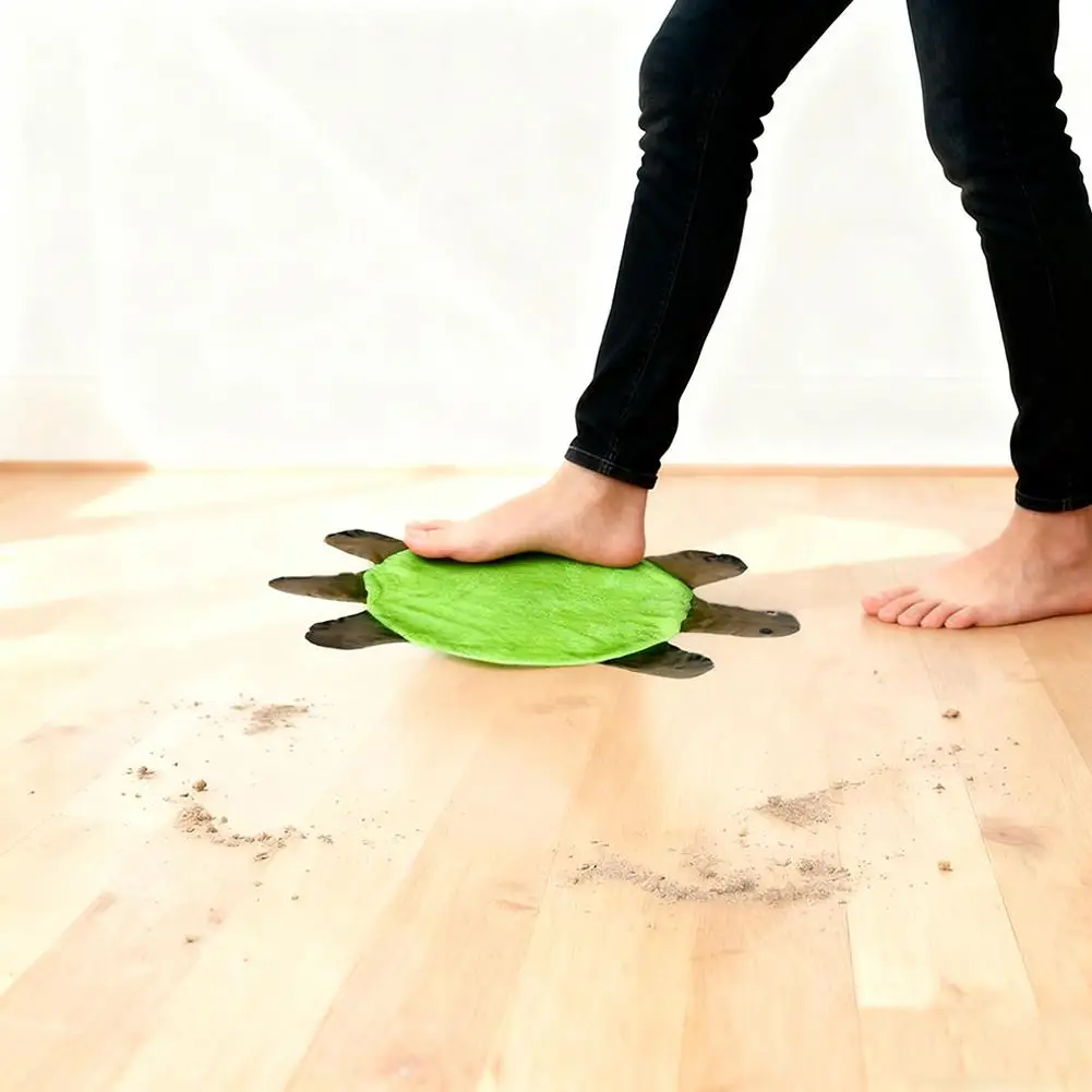 

1 комплект, коврик для мытья полов с милой двусторонней черепахой, моющийся многоразовый коврик для чистки швабры для ног, портативная ткань для чистки пола