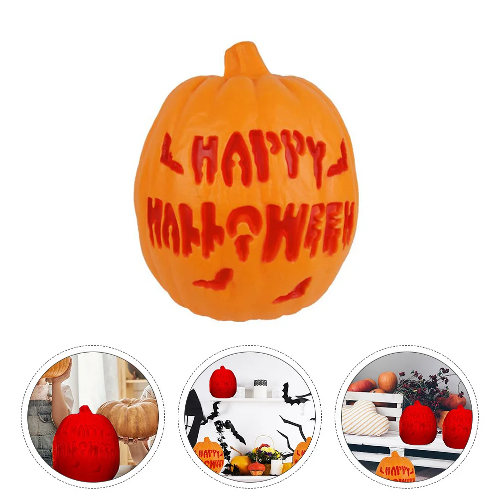 1Pcs Halloween Hollow Pumpkin Lamp Orange Carved Glow in Dark Happy Halloween Party Decorative Lighting Hollow Pumpkin Lamp