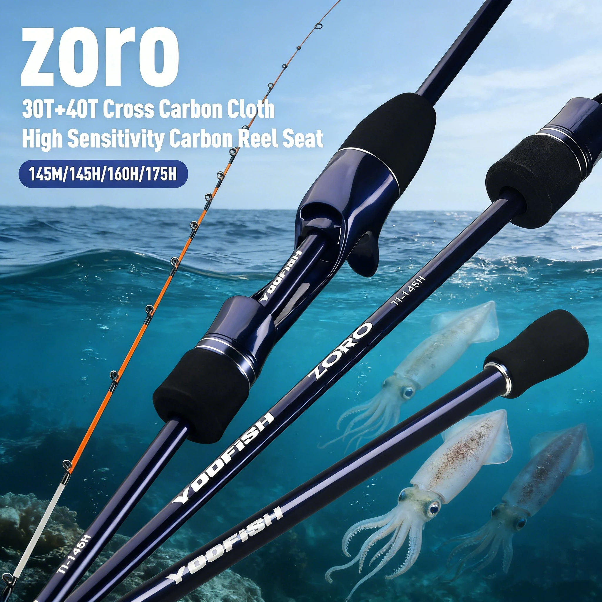 Caña YOOFISH Carbono y Titanio – 2 Secciones para Pulpo y Calamar - imagen 2