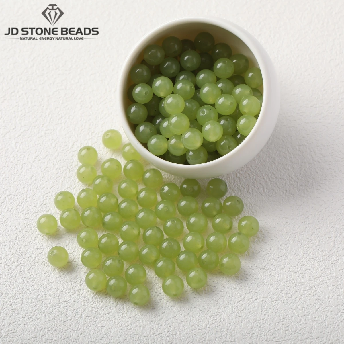 

10 Pcs/lot High Imitation Light Green Hetian Chalcedony Bead Round Loose Spacer Bead for Jewelry Making DIY Bracelet Necklace