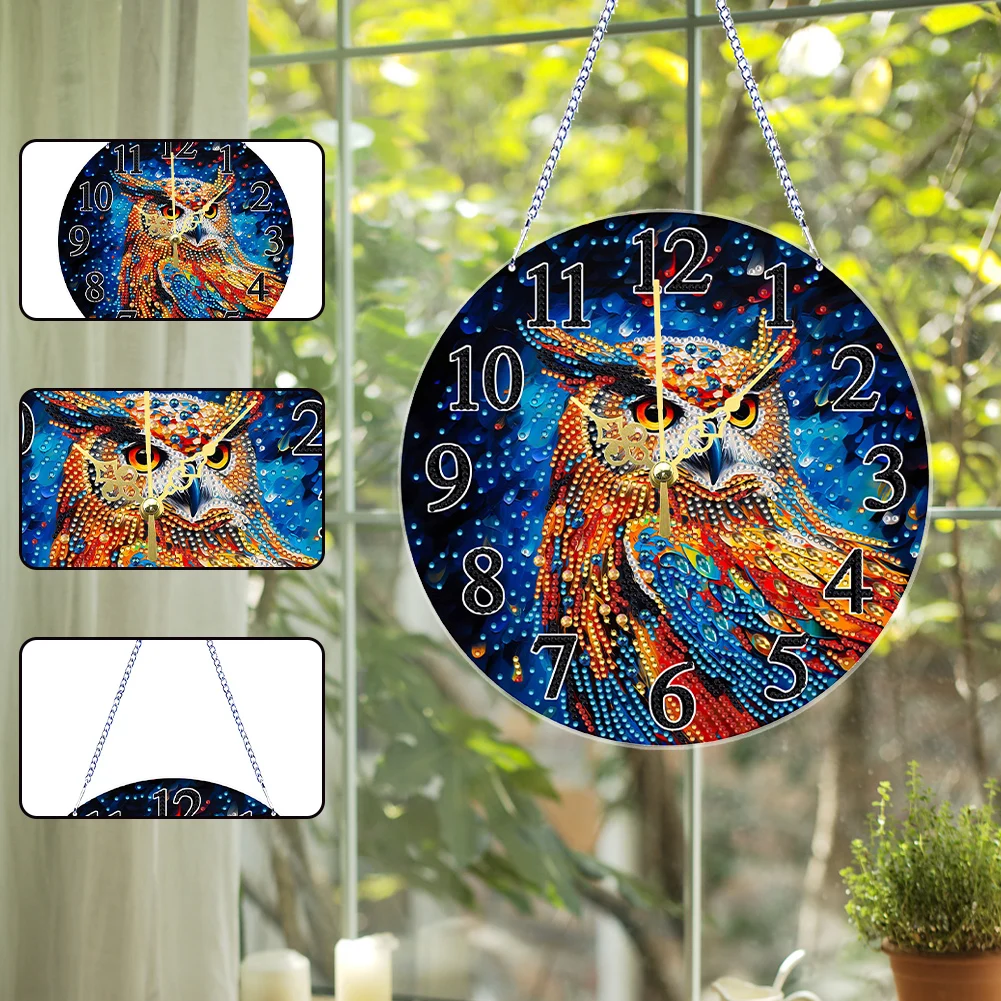 

Premium Diamond Painting Ornament with Integrated Clock, Classic Style Crystal Diamond Art for Wall Decor Kitchen Living Room Home Decor