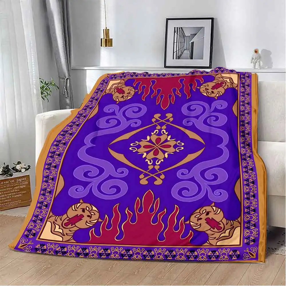 Aladdin 1992 Magic Carpet Throw Printed Blanket Picnic Blankets Warm Blanket Soft and Comfortable Blanket Home Travel Birthday