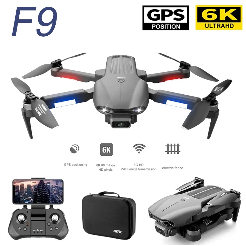 4DRC F9 Drone 4K Professional GPS UAV 6K HD Dual Camera 5G Wifi FPV Brushless RC Quadcopter Foldable Dron Long Range 3000m 25MIN