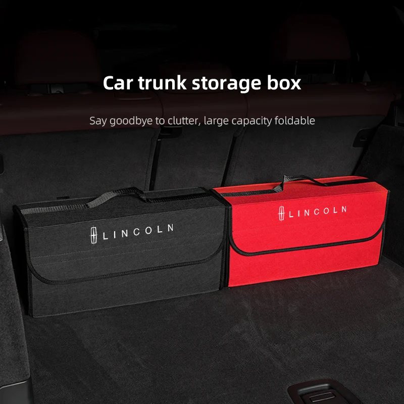

Car Trunk Storage Box Felt Cloth Organizer Bag Toolcase Auto Accessorie For Lincoln Continental MKZ Town MKX Electric MKC MKSMKT
