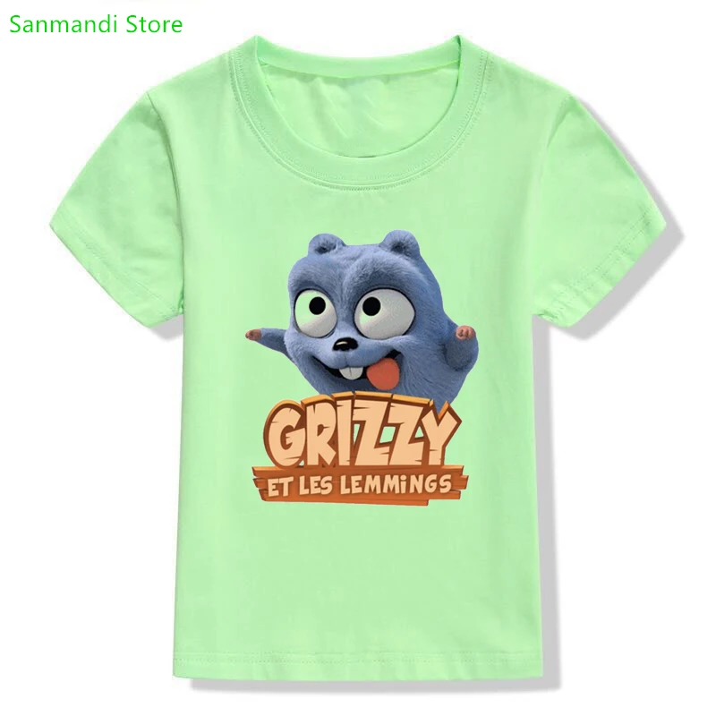 New Arrival 2022 Funny Lemmings Graphic Print Tshirt Girls/Boys Harajuku Kawaii Children Clothing Cute Grizzy T Shirt Streetwear