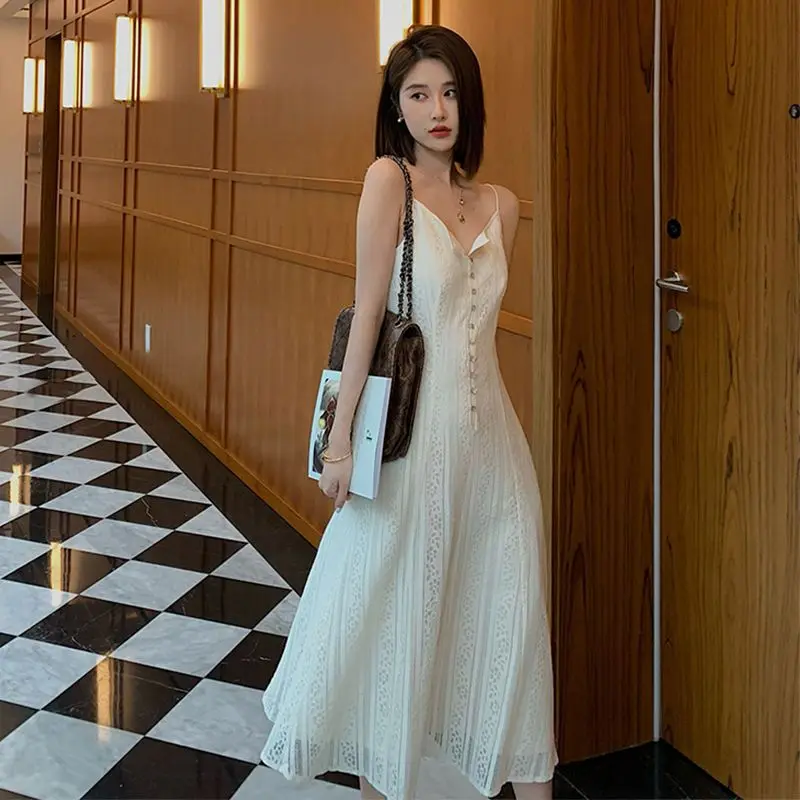 

New Women's Unique Design Stunning White Lace Camisole Dress
