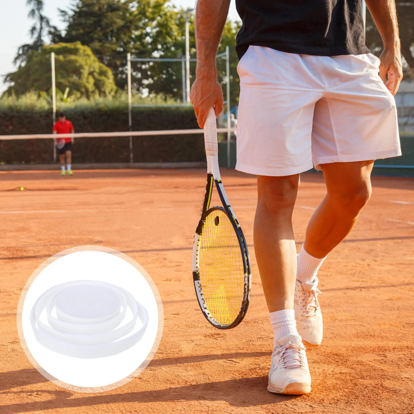 

1Pcs Racket Grip Accessory Anti-Slip Fiber Band Sweat Absorption Comfortable Control Tennis Badminton Racket Grip Band