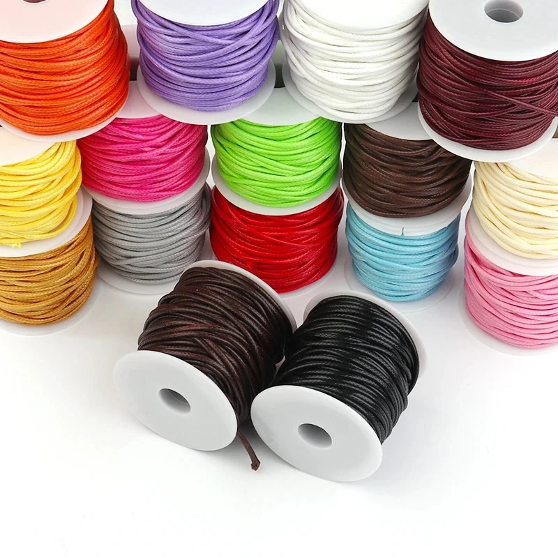10Yards/Roll 0.5mm-2mm Korean Waxed Cotton Cord Waxed Thread Cord String Strap Necklace Rope Bead For DIY Bracelet For Jewelry