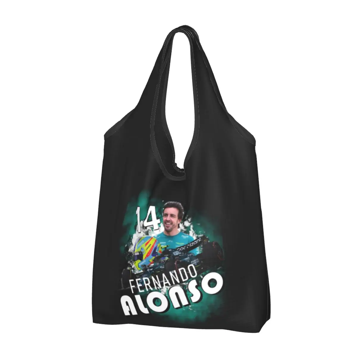 Recycling Alonso Motor Racing Shopping Bag Women Tote Bag Portable Fernando Sports Car Grocery Shopper Bags