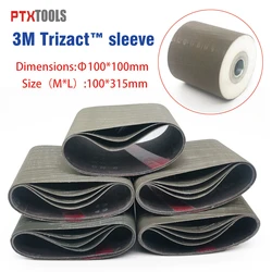 5PCS 100*315MM 237AA 3M Trizact Sleeves Sanding Belt For Metal Abrasive Band Grinder Sleeves