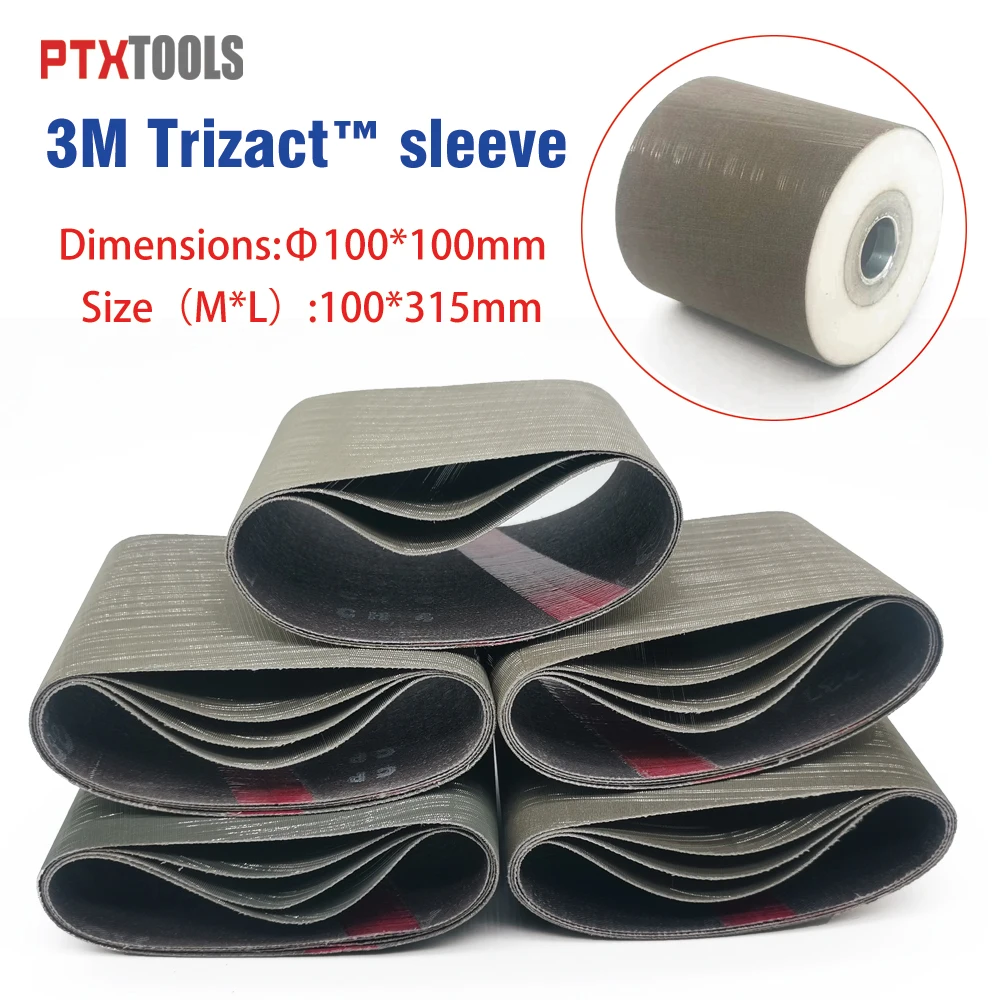 5 SZTUK 100*315MM 100*283MM 237AA 3M Trizact Tulejki Szlifierskie Taśma Szlifierska Do Metalu Tulejki Szlifierskie Do Szlifierki Taśmowej