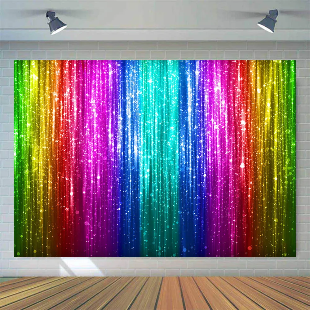 Mocsicka Colorful Glitter Backdrop Metallic Foil Fringe Tinsel Curtain Birthday Party Wedding Decor Background Photography Props