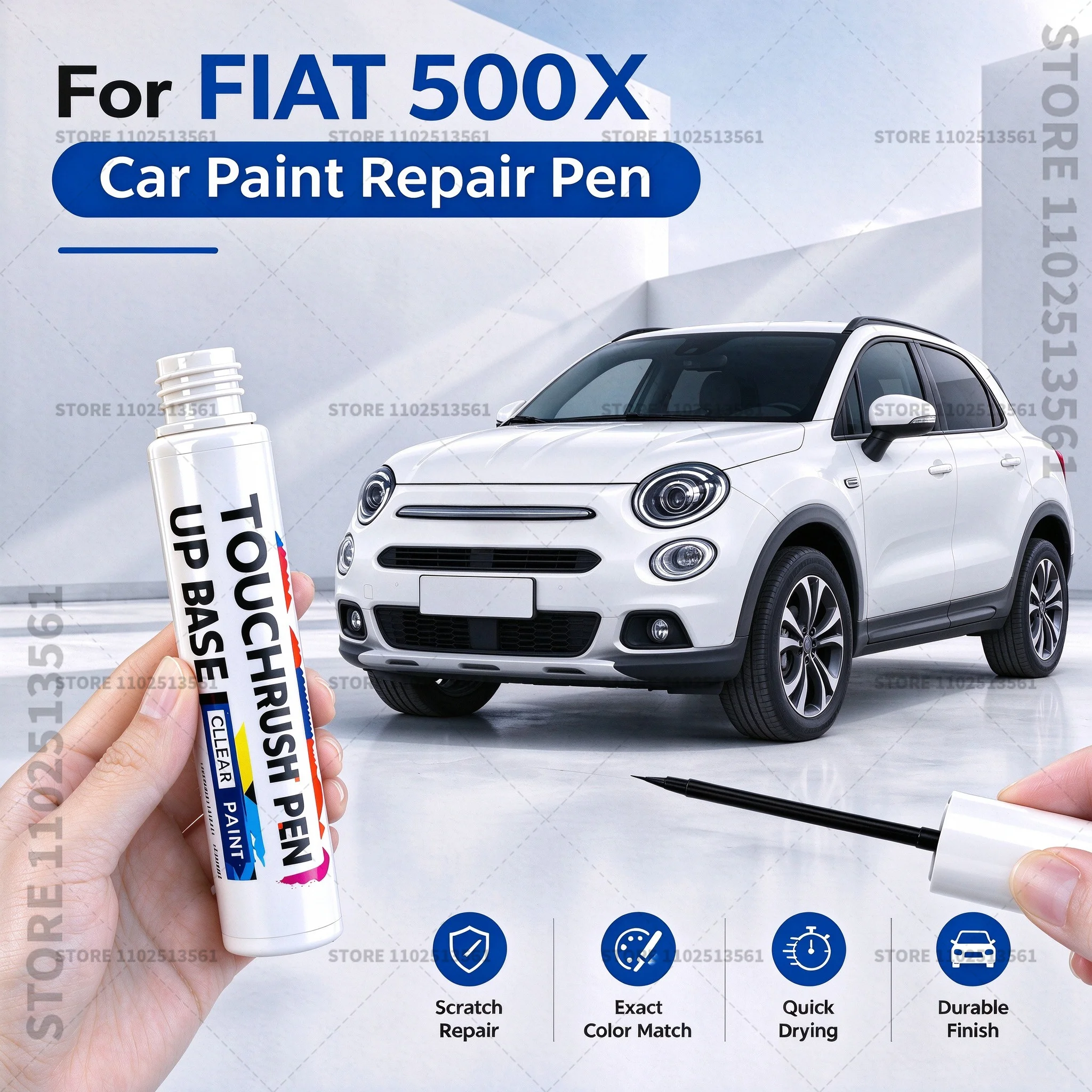 Car Scratch Remover Paint Pen Touch Up Marker for Auto Body Repair Door Bumper Fender Accessories For FIAT 500X White Black Blue