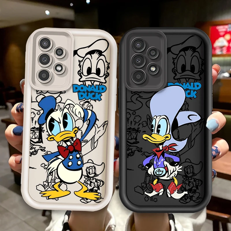 Disney Donald Duck Cool For Samsung A73 A71 A54 A53 A52 A51 A33 A32 A21S A14 A13 A12 A03 A04 A05 5G Eye Ladder TPU Phone Case